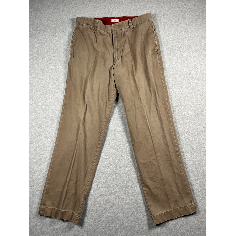 Dockers Chino Pants Men 36x32 Brown Flat Front Relaxed Fit Work Office Business